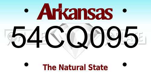 54CQ095 Arkansas License Plate