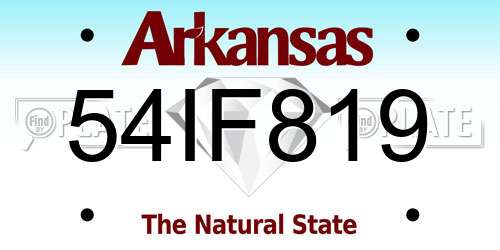 54IF819 Arkansas License Plate