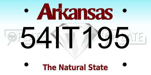 54IT195 Arkansas License Plate