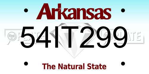 54IT299 Arkansas License Plate