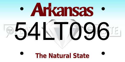 54LT096 Arkansas License Plate