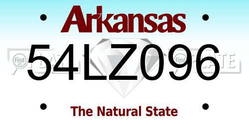 54LZ096 Arkansas License Plate