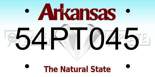 54PT045 Arkansas License Plate