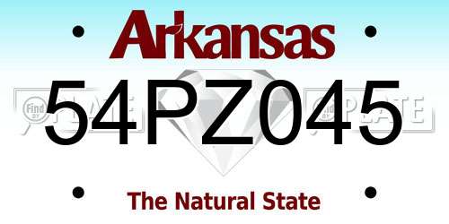 54PZ045 Arkansas License Plate