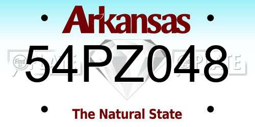 54PZ048 Arkansas License Plate