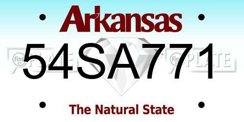 54SA771 Arkansas License Plate