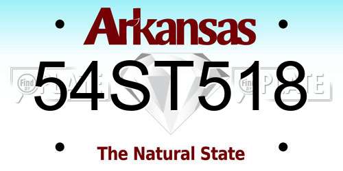 54ST518 Arkansas License Plate