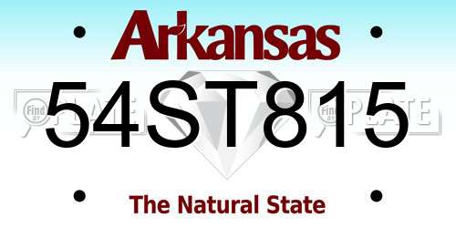 54ST815 Arkansas License Plate