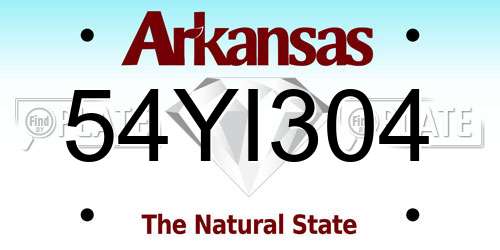 54YI304 Arkansas License Plate