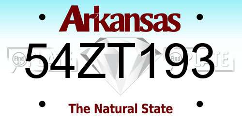 54ZT193 Arkansas License Plate