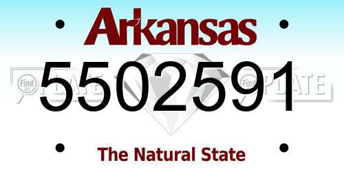 5502591 Arkansas License Plate