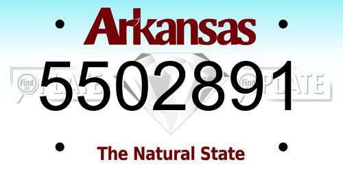 5502891 Arkansas License Plate
