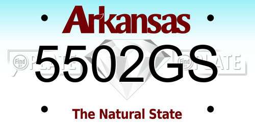 5502GS Arkansas License Plate