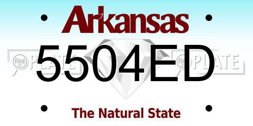 5504ED Arkansas License Plate