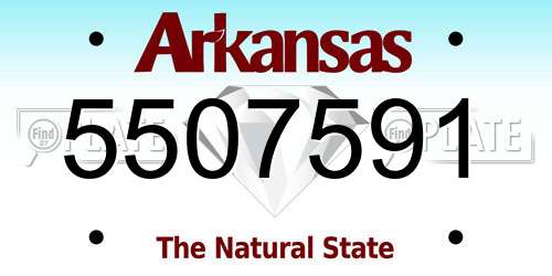 5507591 Arkansas License Plate