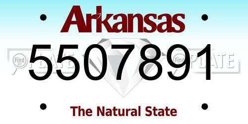 5507891 Arkansas License Plate
