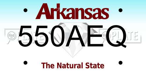 550AEQ Arkansas License Plate