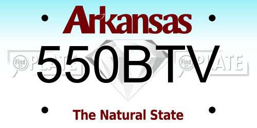 550BTV Arkansas License Plate