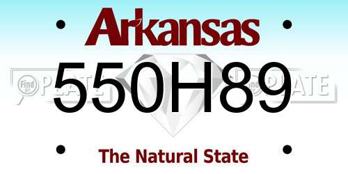550H89 Arkansas License Plate