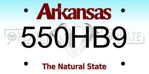 550HB9 Arkansas License Plate
