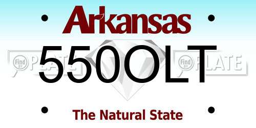 550OLT Arkansas License Plate