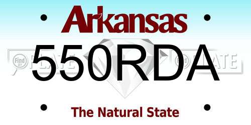 550RDA Arkansas License Plate