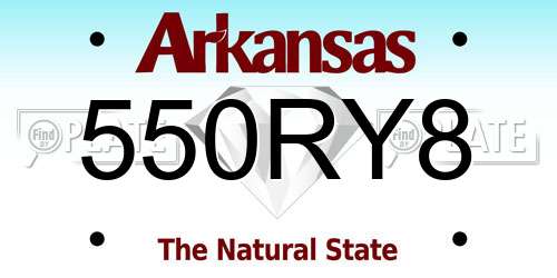550RY8 Arkansas License Plate