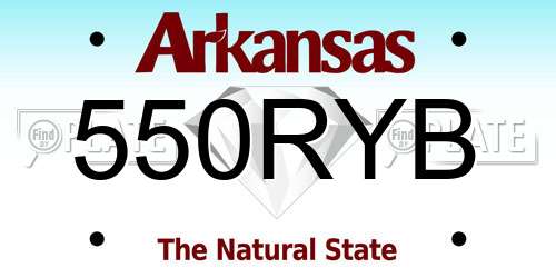 550RYB Arkansas License Plate