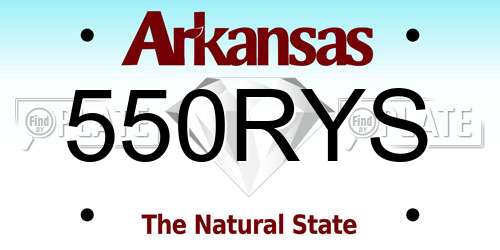 550RYS Arkansas License Plate
