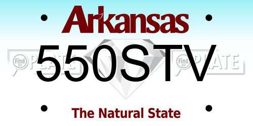 550STV Arkansas License Plate