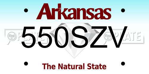 550SZV Arkansas License Plate