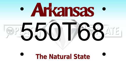 550T68 Arkansas License Plate