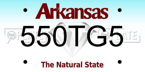 550TG5 Arkansas License Plate