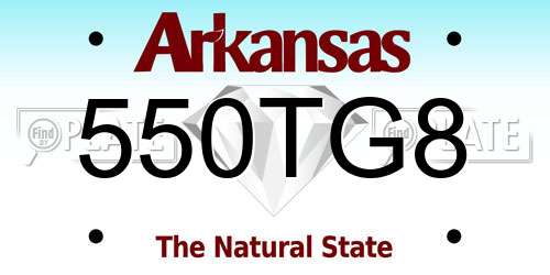 550TG8 Arkansas License Plate
