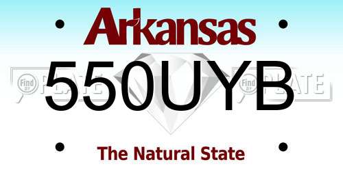550UYB Arkansas License Plate