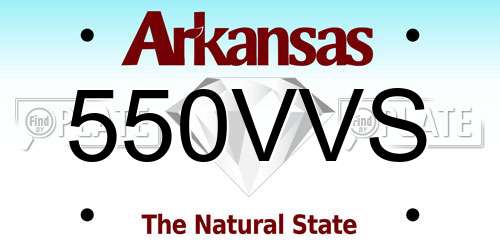 550VVS Arkansas License Plate