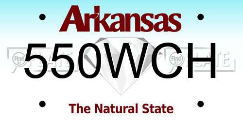 550WCH Arkansas License Plate