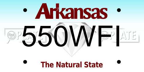 550WFI Arkansas License Plate