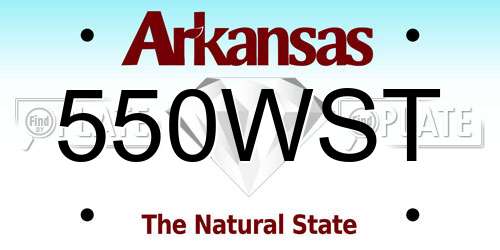 550WST Arkansas License Plate