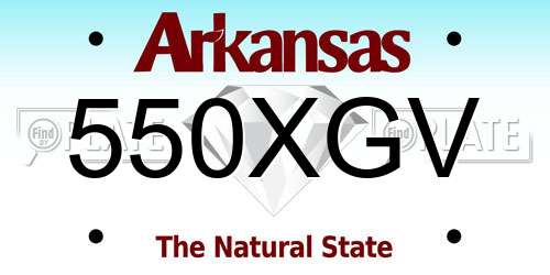 550XGV Arkansas License Plate
