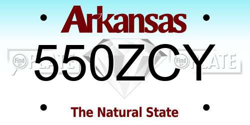 550ZCY Arkansas License Plate