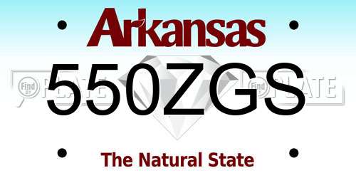 550ZGS Arkansas License Plate