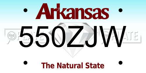 550ZJW Arkansas License Plate