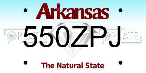 550ZPJ Arkansas License Plate