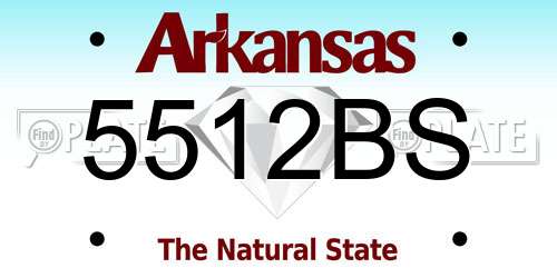 5512BS Arkansas License Plate