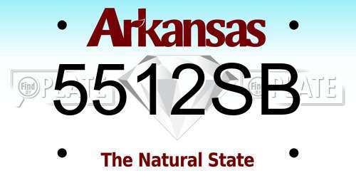 5512SB Arkansas License Plate