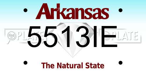 5513IE Arkansas License Plate