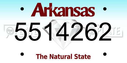 5514262 Arkansas License Plate