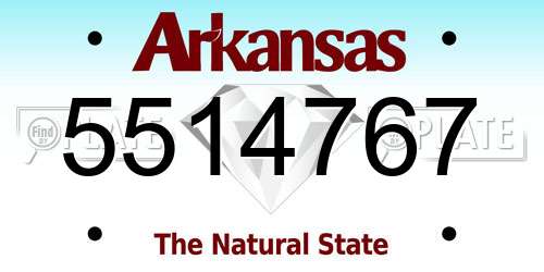5514767 Arkansas License Plate