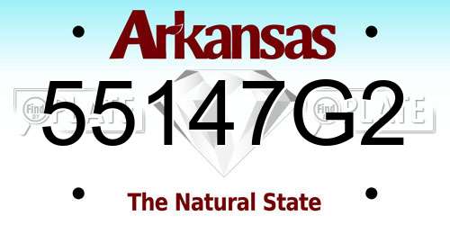 55147G2 Arkansas License Plate